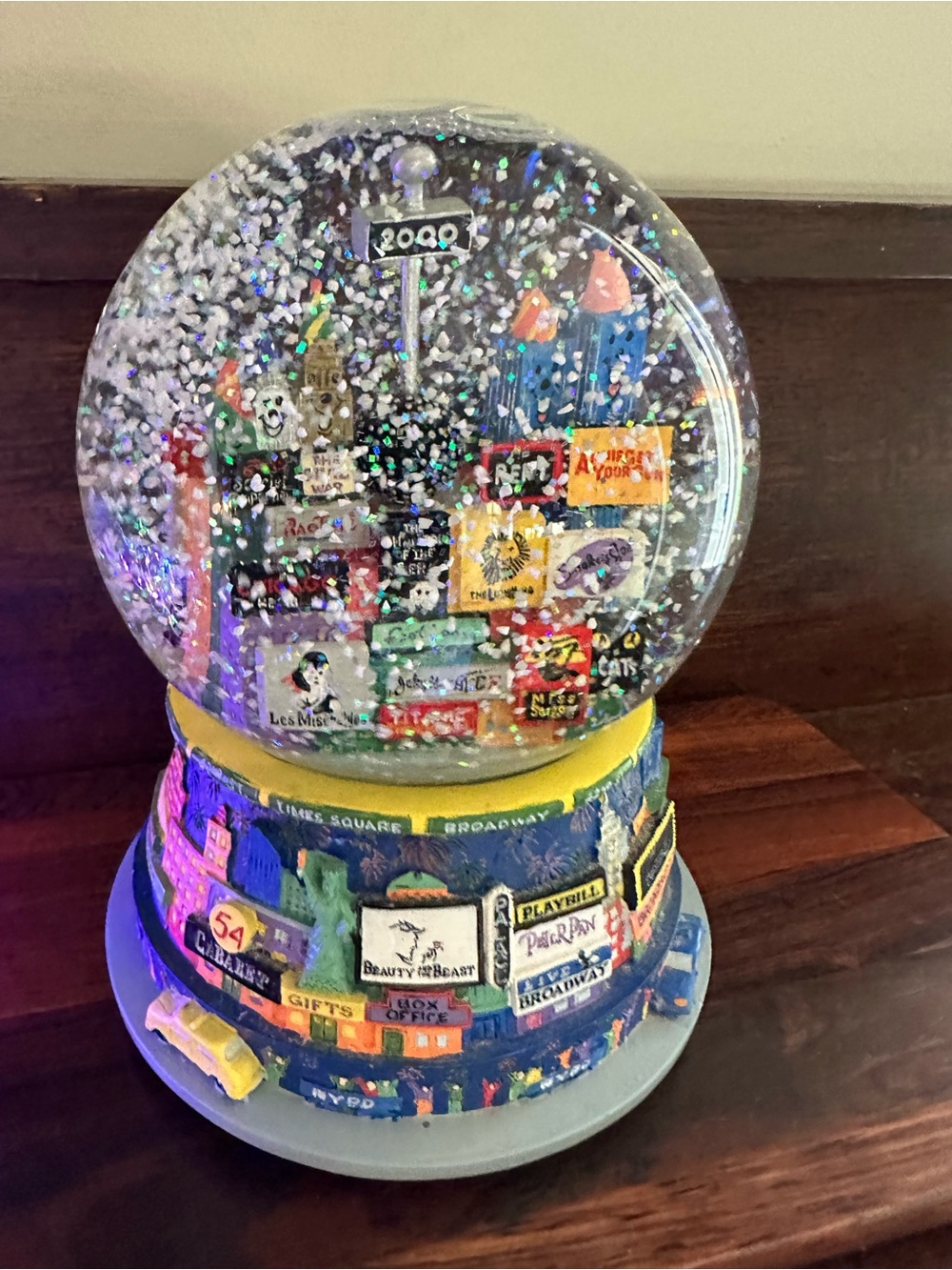 New York City Millennium 2000 Snow Globe Twin Towers Broadway Times Square - Picture 5 of 9